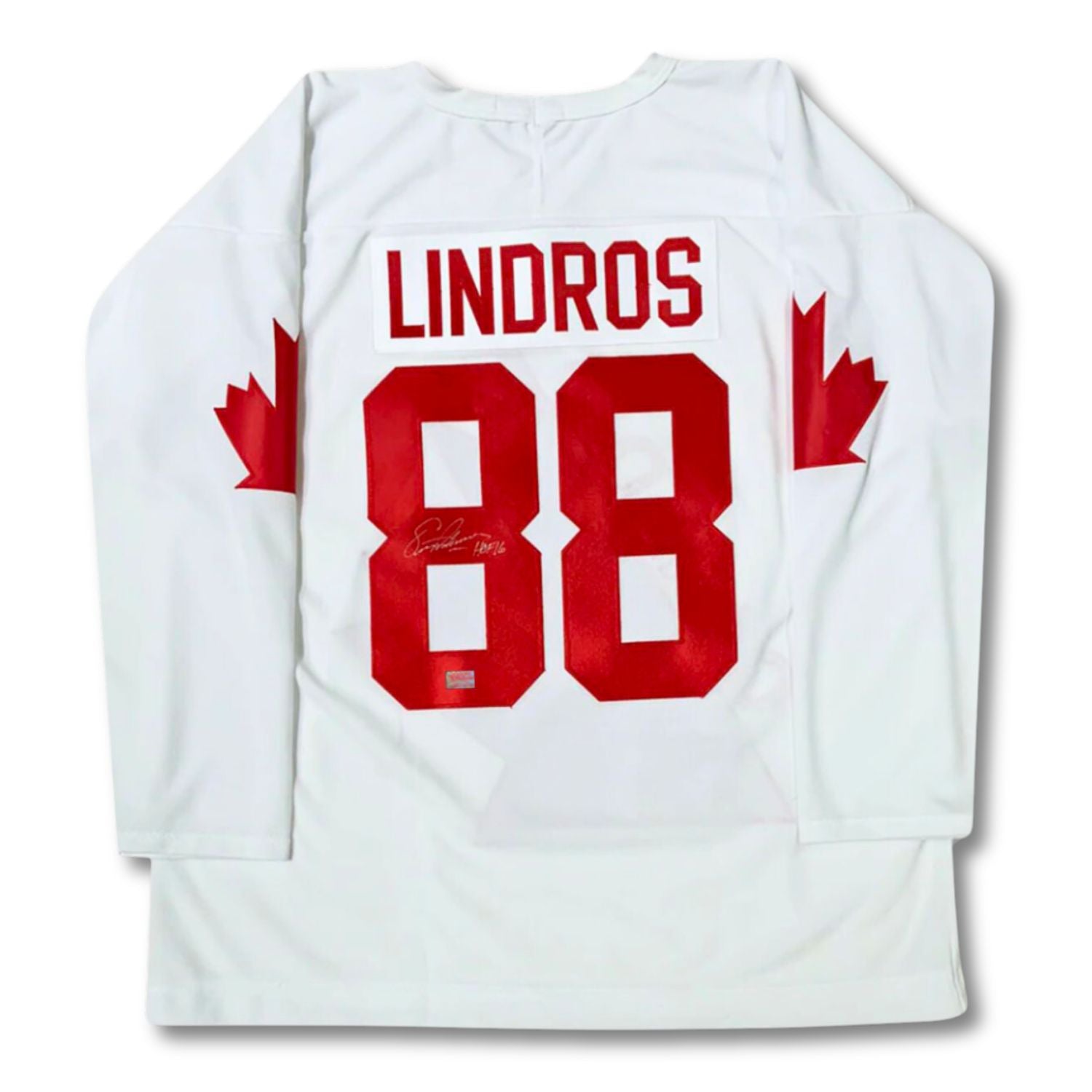 ERIC LINDROS AUTOGRAPHED HHOF INSCRIBED TEAM CANADA JERSEY