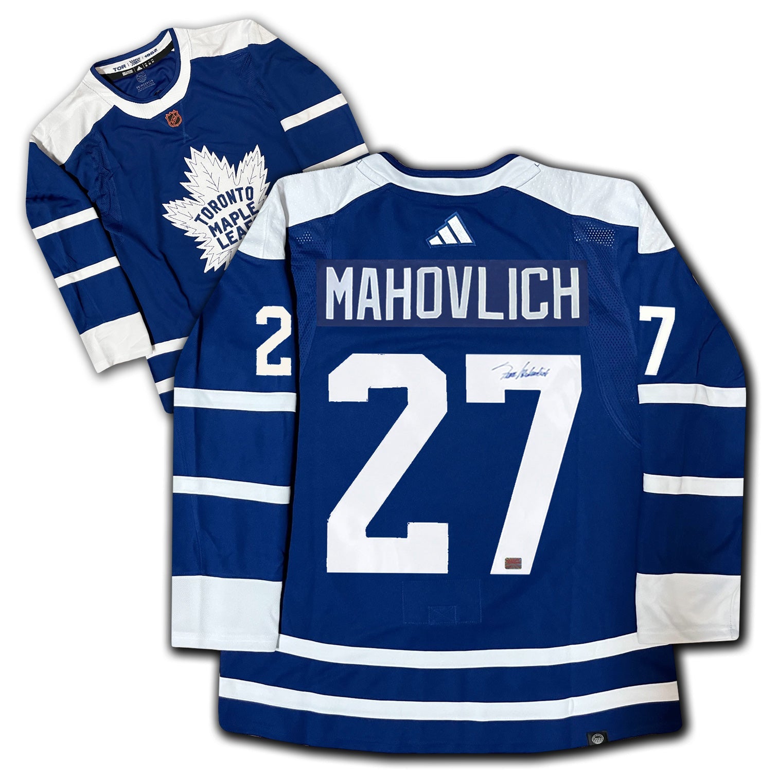 FRANK MAHOVLICH SIGNED MAPLE LEAFS REVERSE RETRO JERSEY