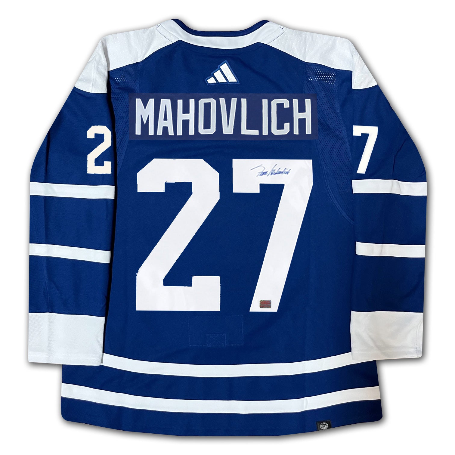 FRANK MAHOVLICH SIGNED MAPLE LEAFS REVERSE RETRO JERSEY - Image 2