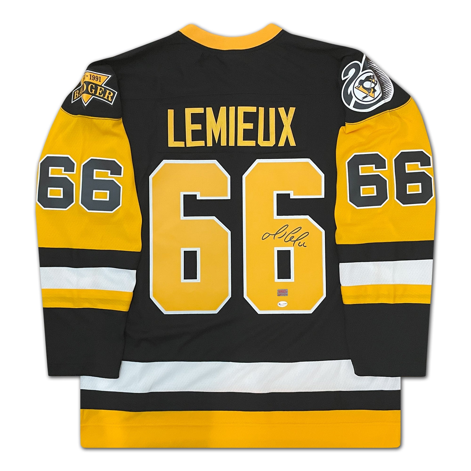 MARIO LEMIEUX SIGNED MITCHELL & NESS JERSEY - PITTSBURGH PENGUINS - Image 2