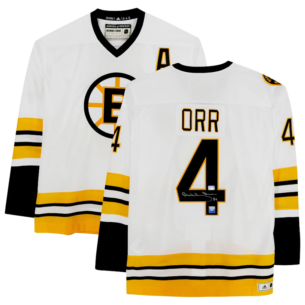BOBBY ORR SIGNED WHITE BOSTON BRUINS HEROES OF HOCKEY JERSEY - GNR COA