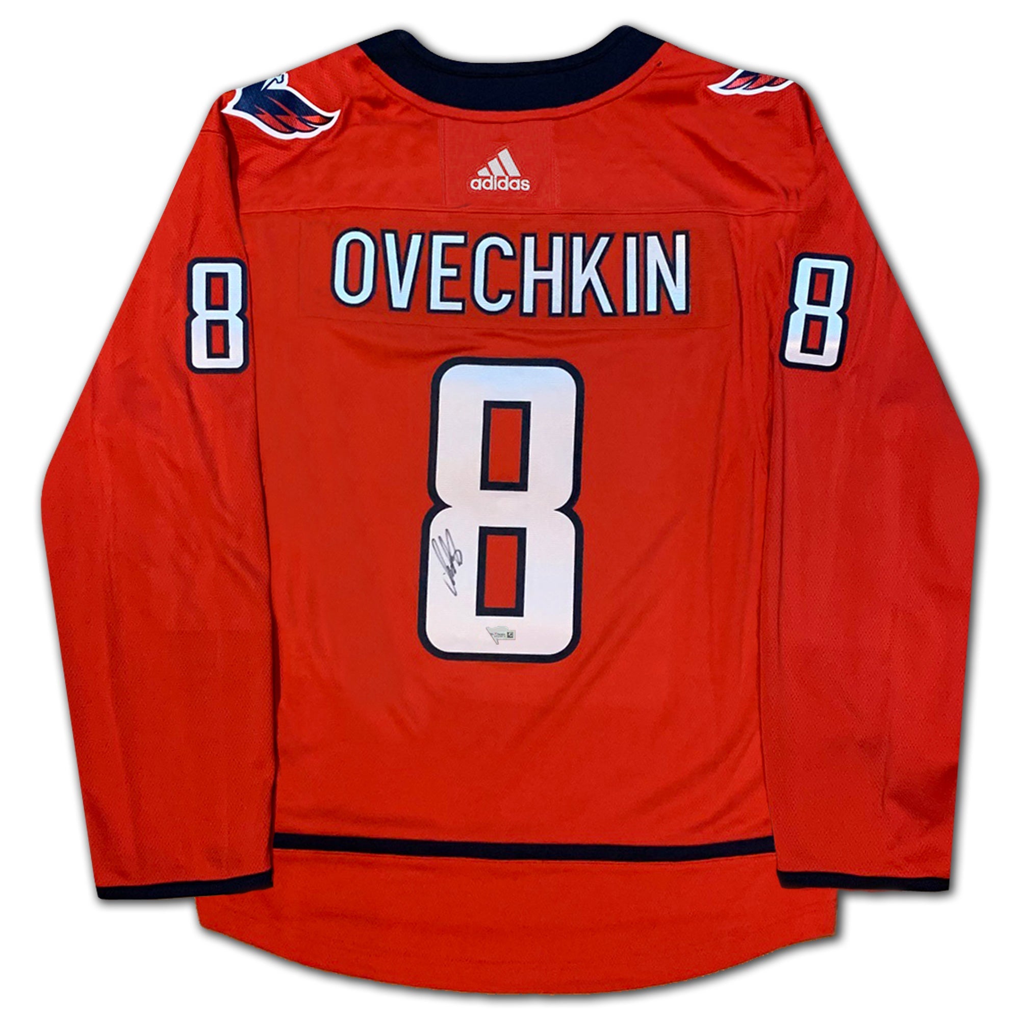 OVECHKIN SIGNED CAPITALS RED JERSEY GOAL RECORD LTD ED /8