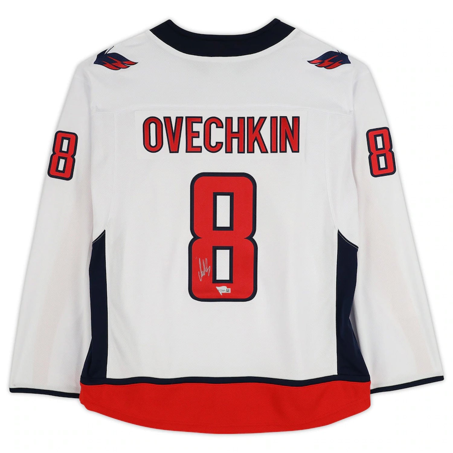 OVECHKIN SIGNED CAPITALS WHITE JERSEY GOAL RECORD LTD ED /8