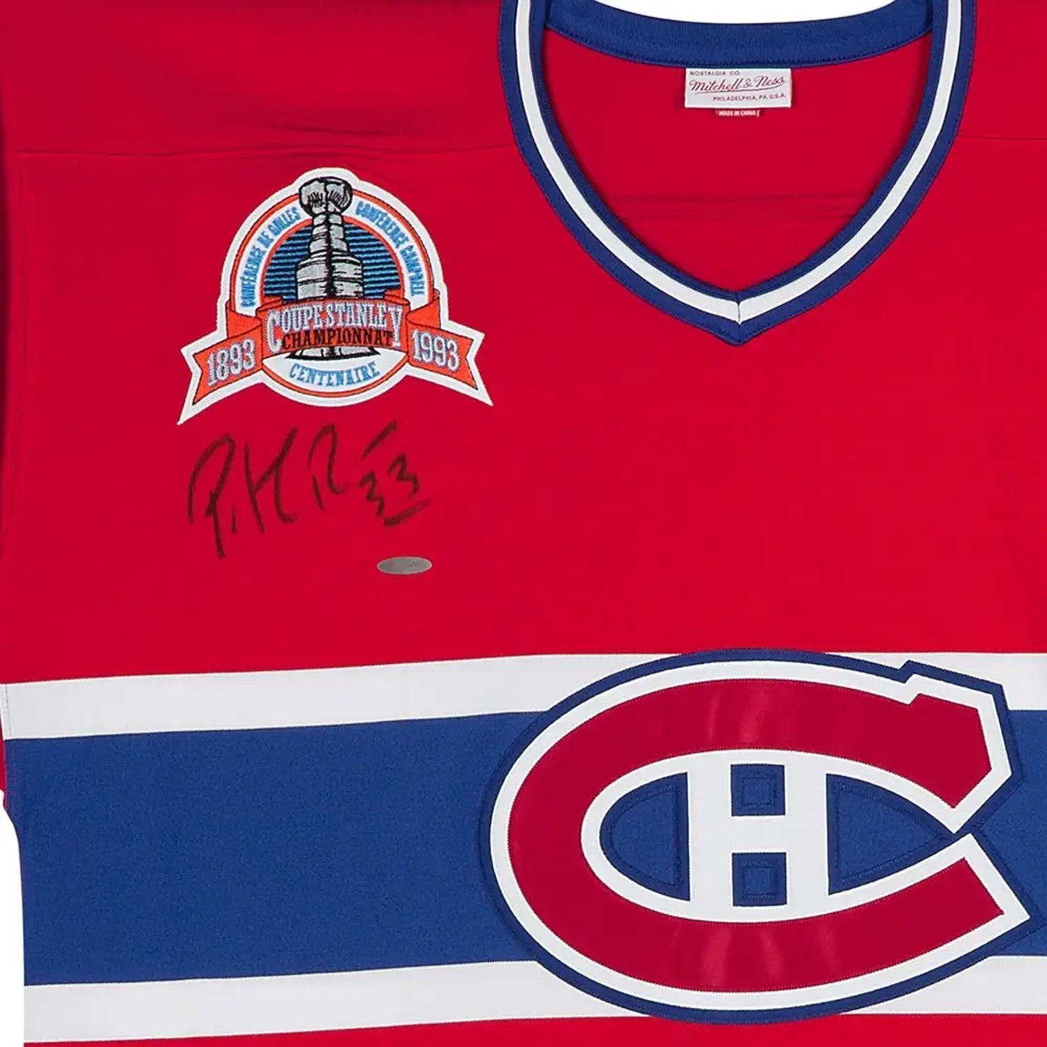 PATRICK ROY SIGNED MONTREAL CANADIENS MITCHELL & NESS JERSEY - Image 2