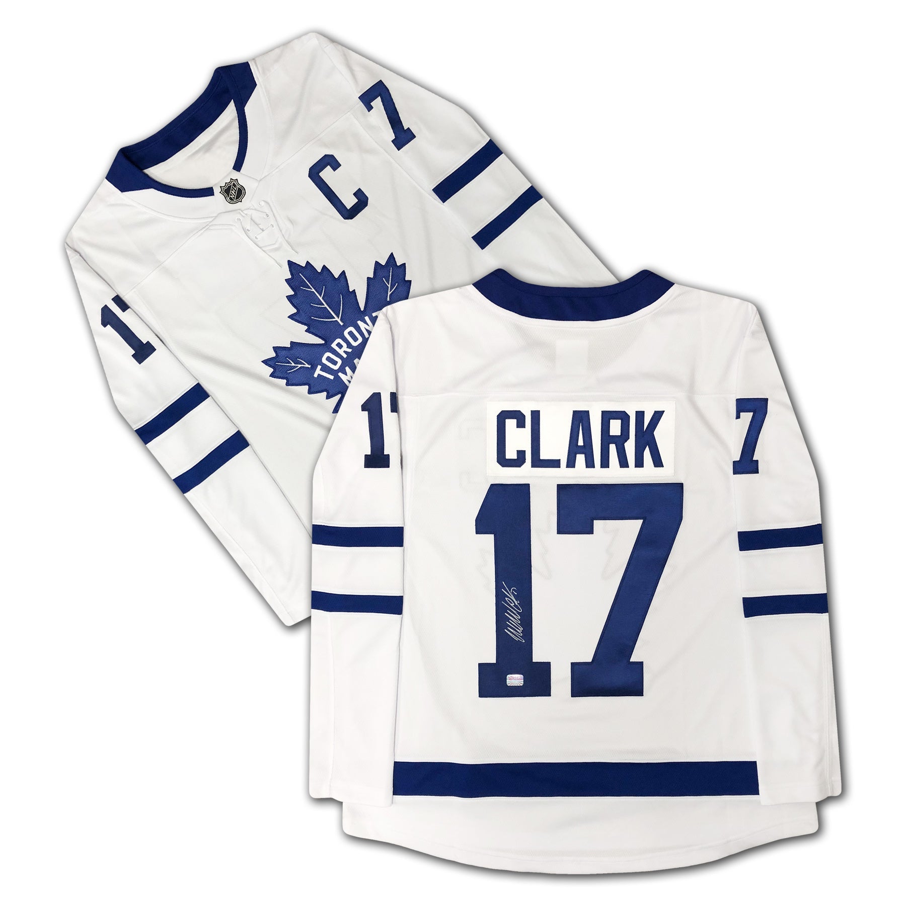 WENDEL CLARK AUTOGRAPHED WHITE TORONTO MAPLE LEAFS JERSEY - Image 2