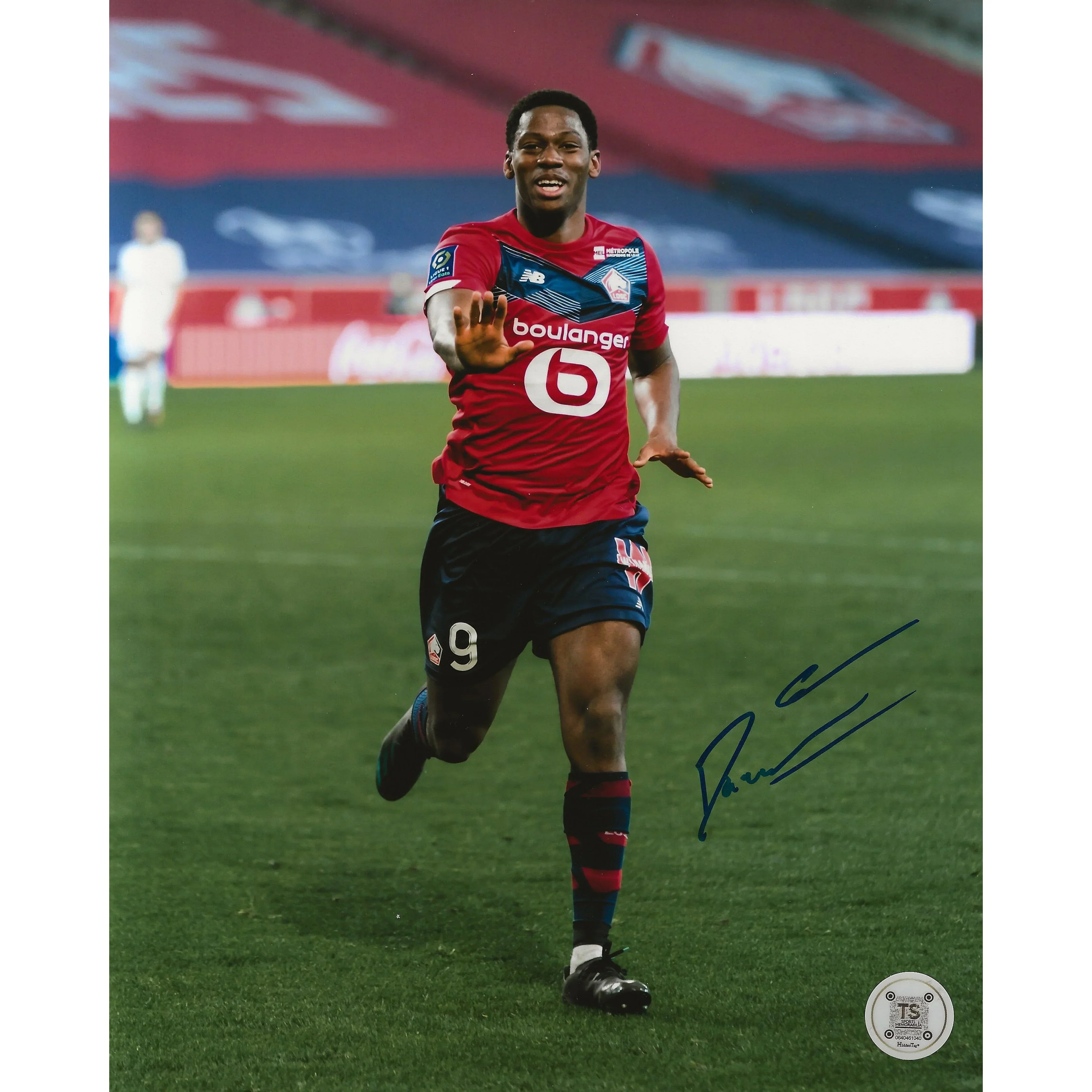 Jonathan David Autographed  LOSC Lille Goal Celebration 8x10 Photo