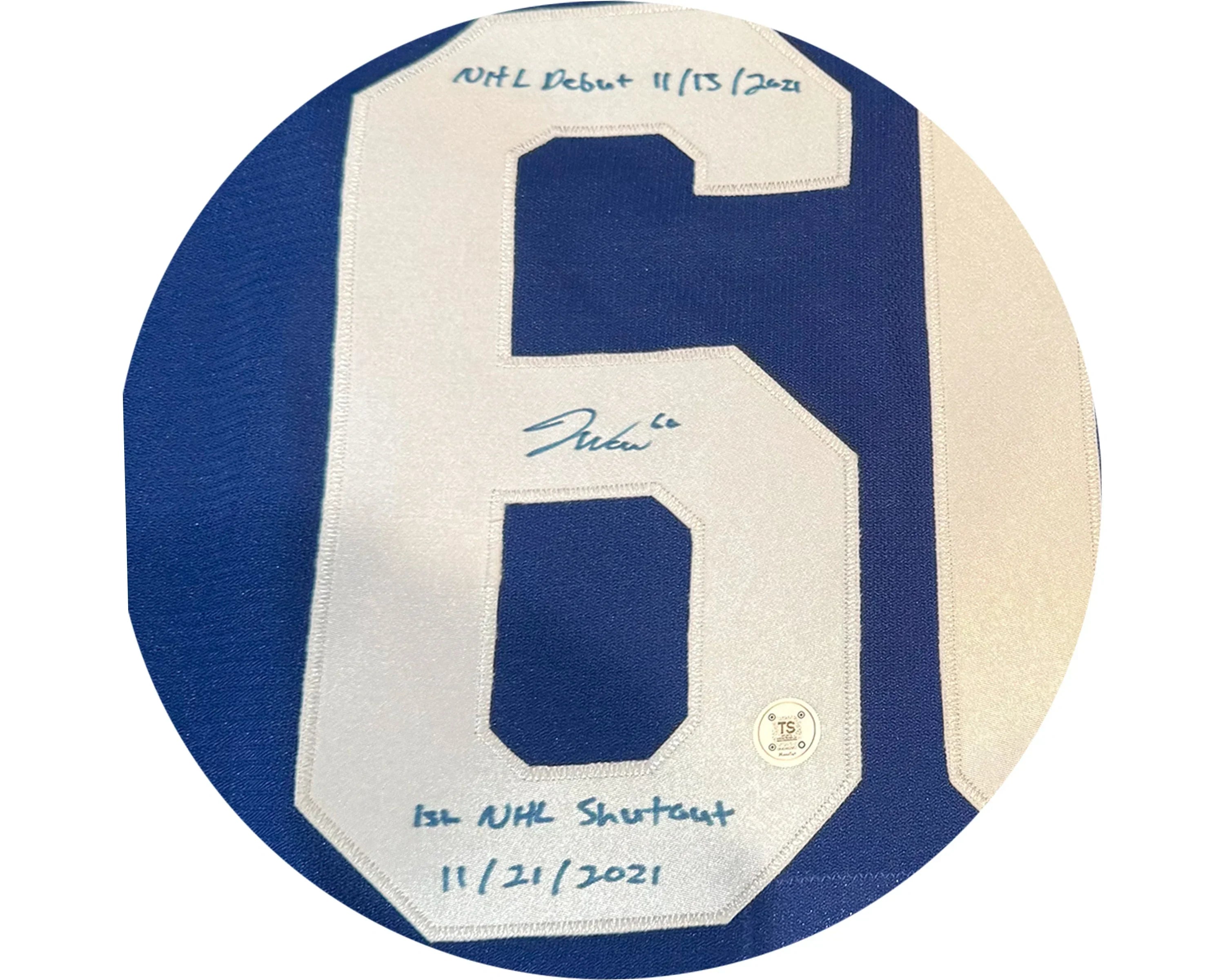 Joseph Woll Autographed Toronto Maple Leafs Home Blue Adidas MIC Jersey Multi-Inscribed - Image 2