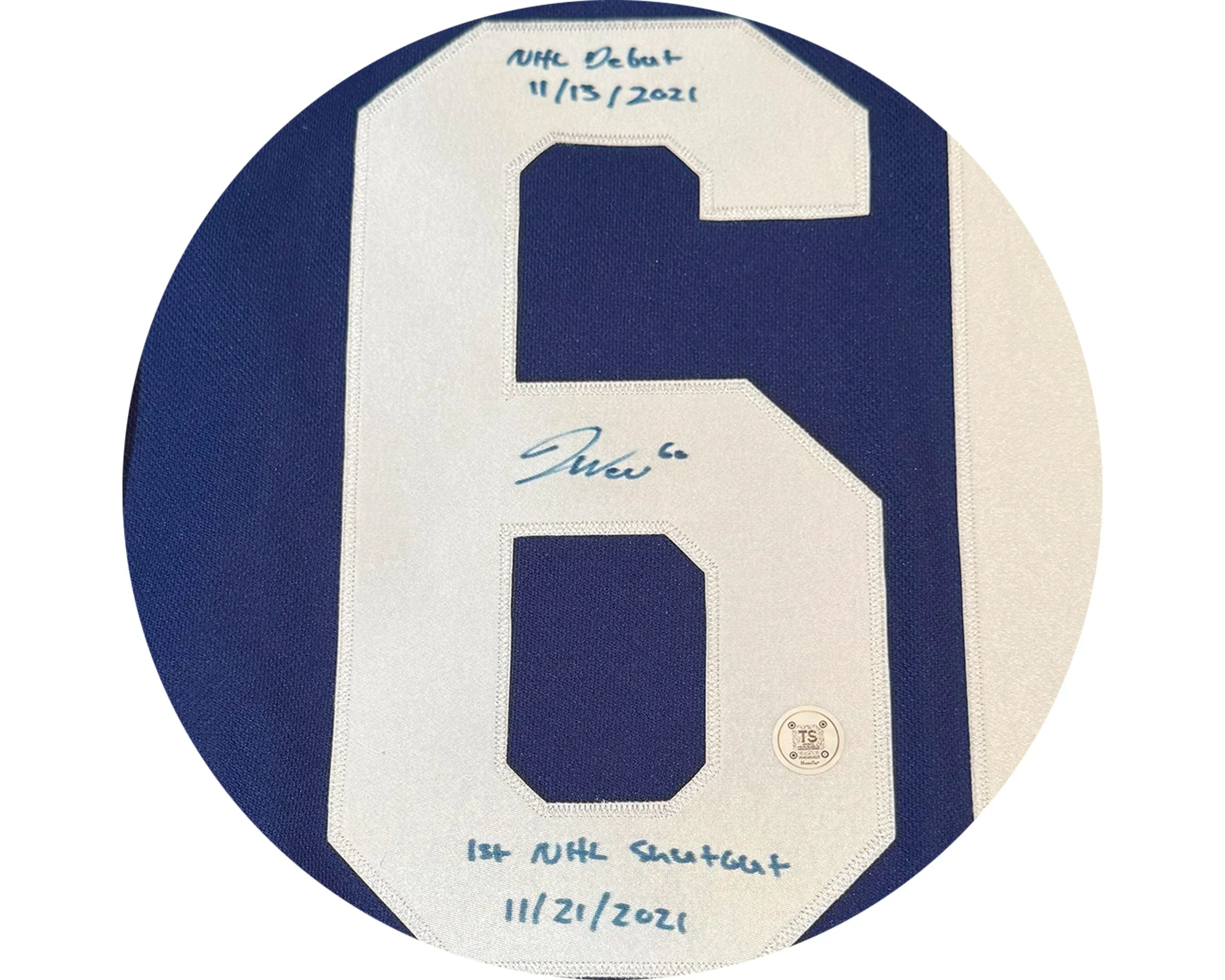 Joseph Woll Autographed Toronto Maple Leafs Home Blue Fanatics Premium Jersey Multi-Inscribed - Image 2