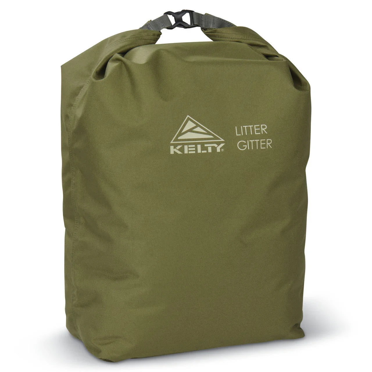 Kelty Litter Gitter olive green outdoor trash bag with roll-top closure