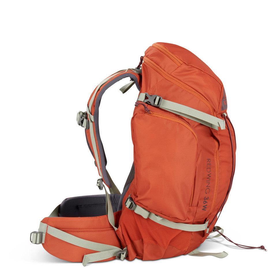 Kelty Redwing 36W women's orange hiking backpack with padded straps and hip belt