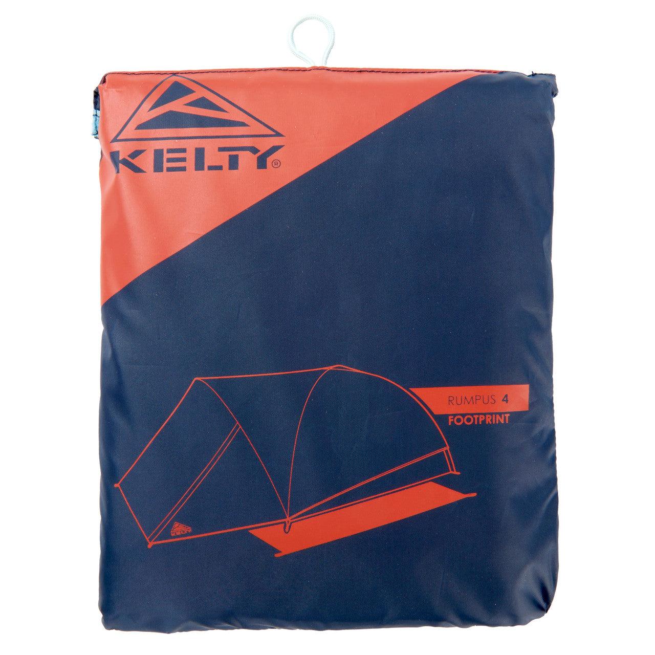 Kelty Rumpus 4 Footprint tent groundsheet in blue and orange storage pouch