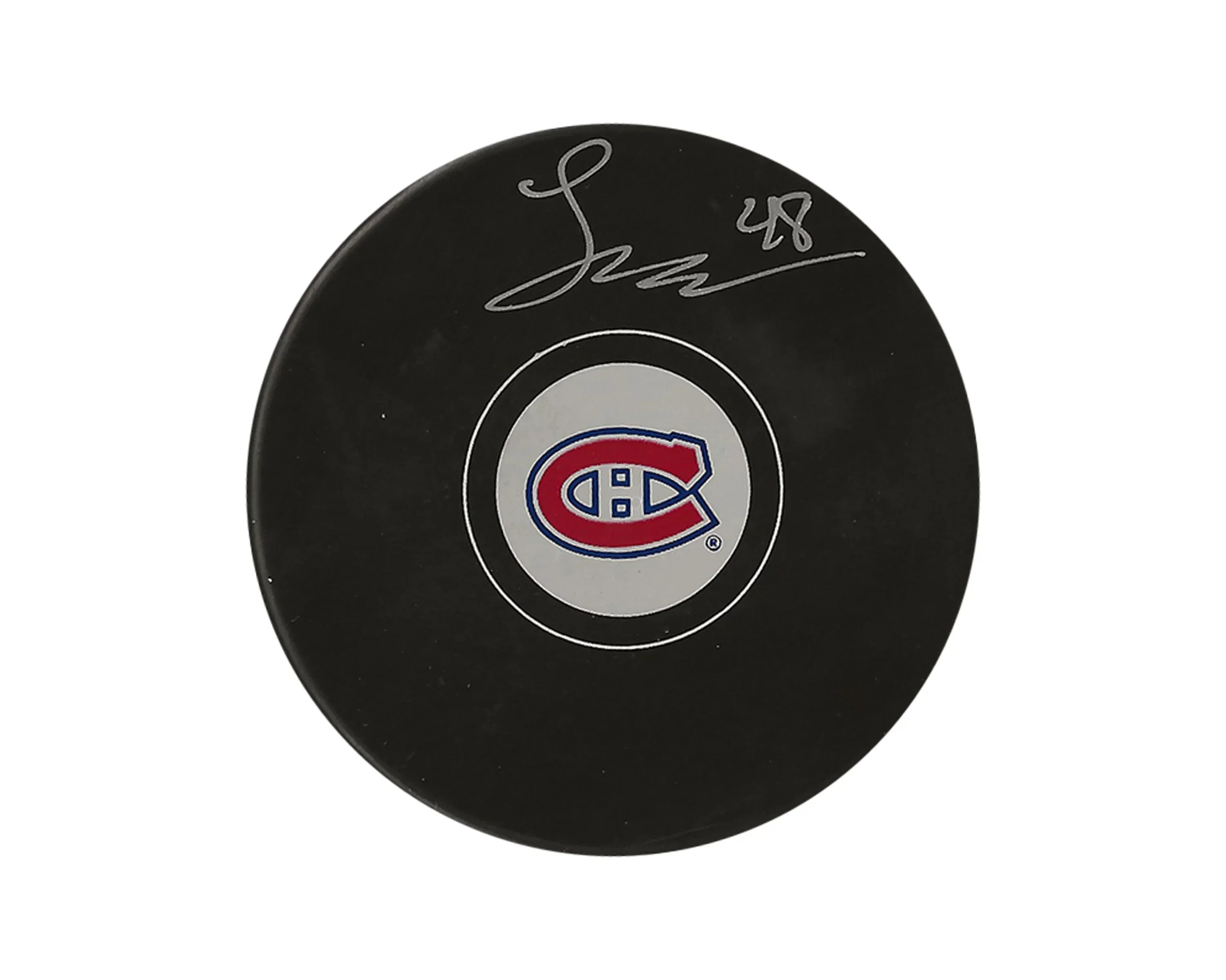 Lane Hutson Autographed Montreal Canadiens Autograph Model Puck