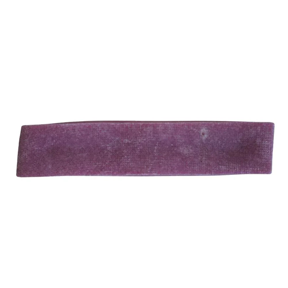 Large blueberry Himalayan yak chew dog treat, rectangular and purple on white background