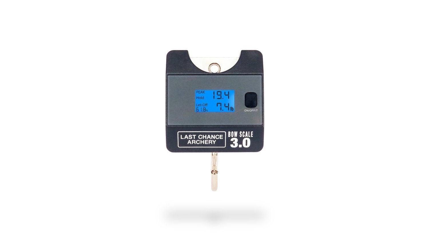 Last Chance Archery Bow Scale 3.0 digital archery scale with blue LCD display