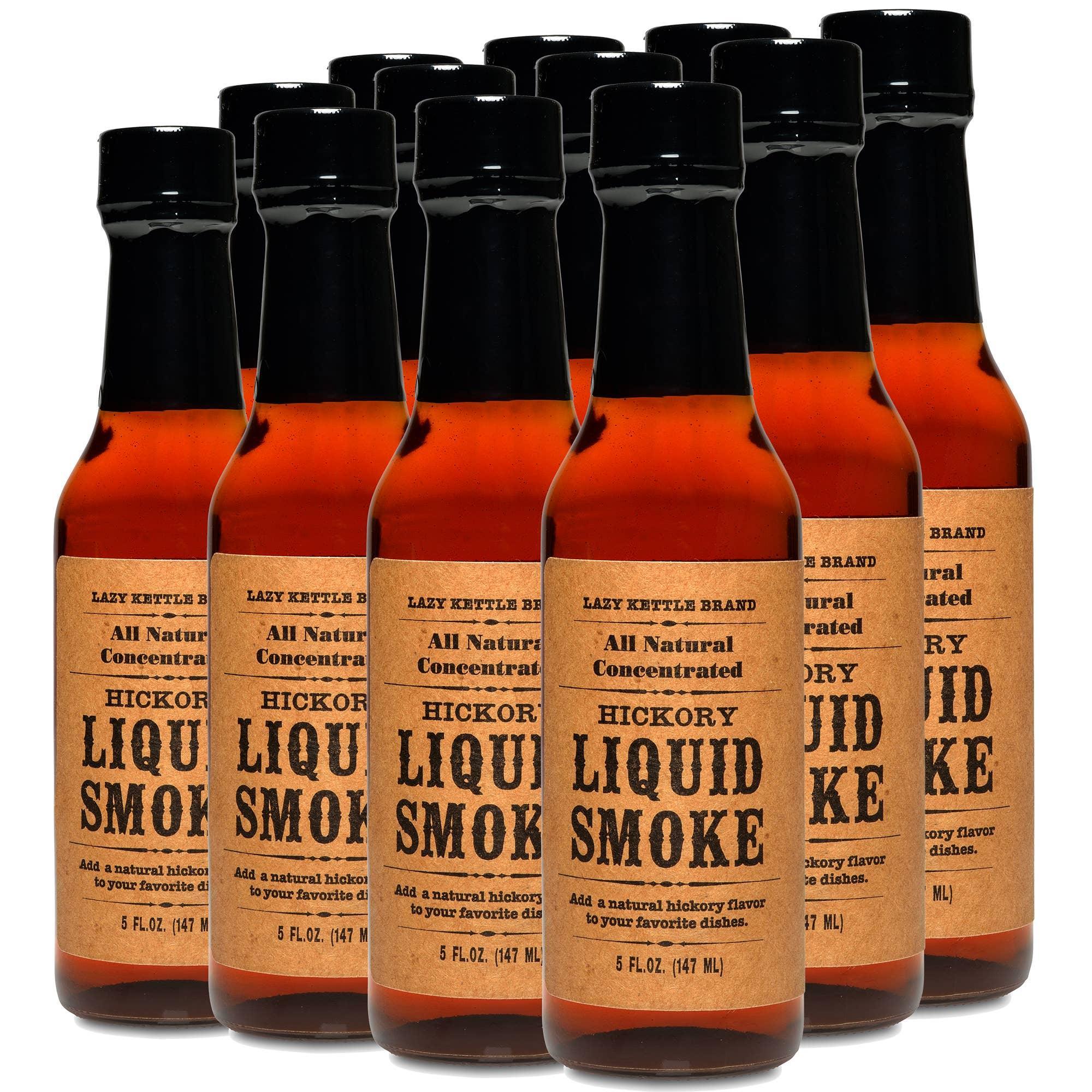 Lazy Kettle Brand Hickory Liquid Smoke bottles, all-natural seasoning, 5 oz each