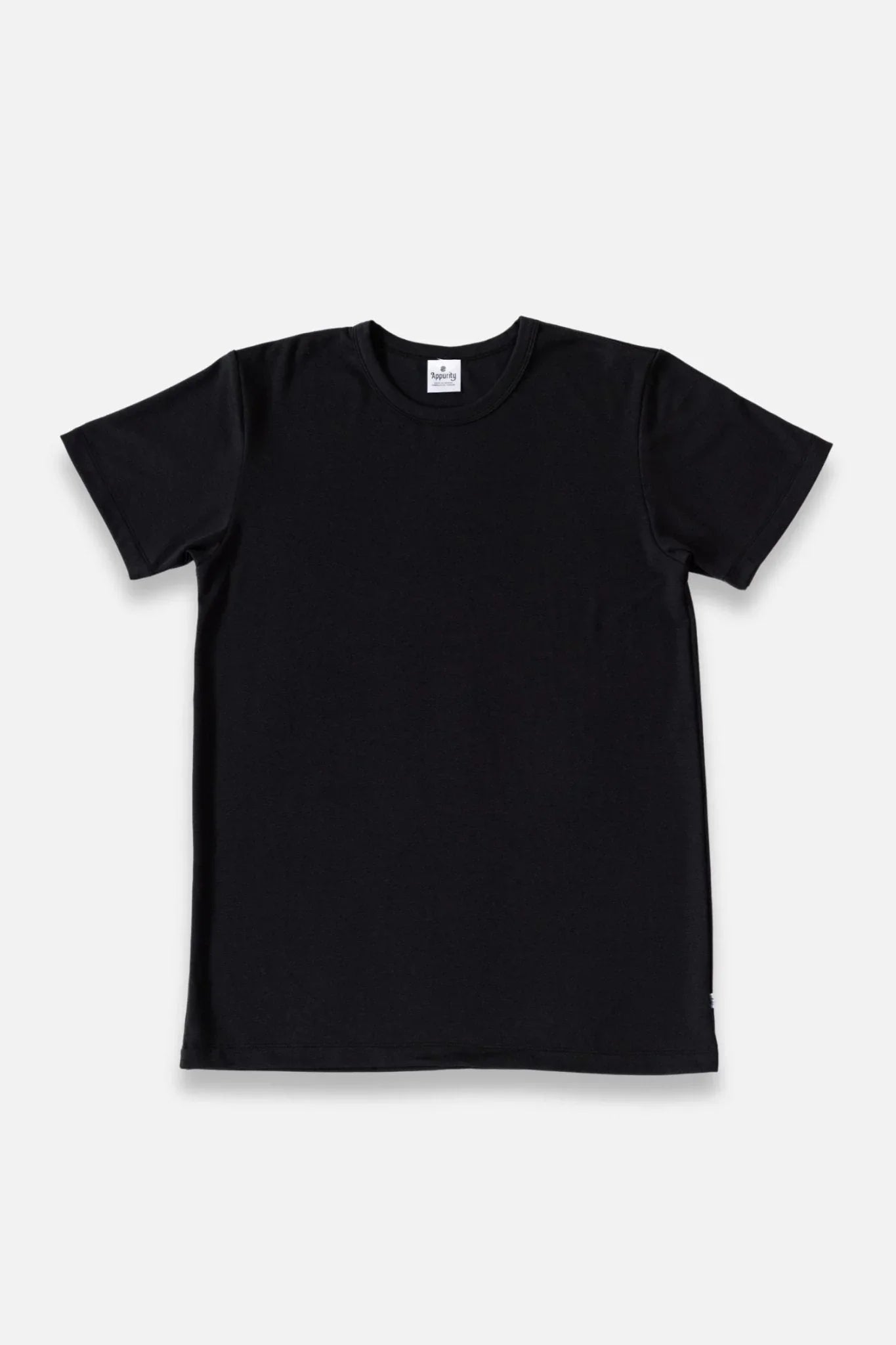 Men's plain black bamboo t-shirt on white background
