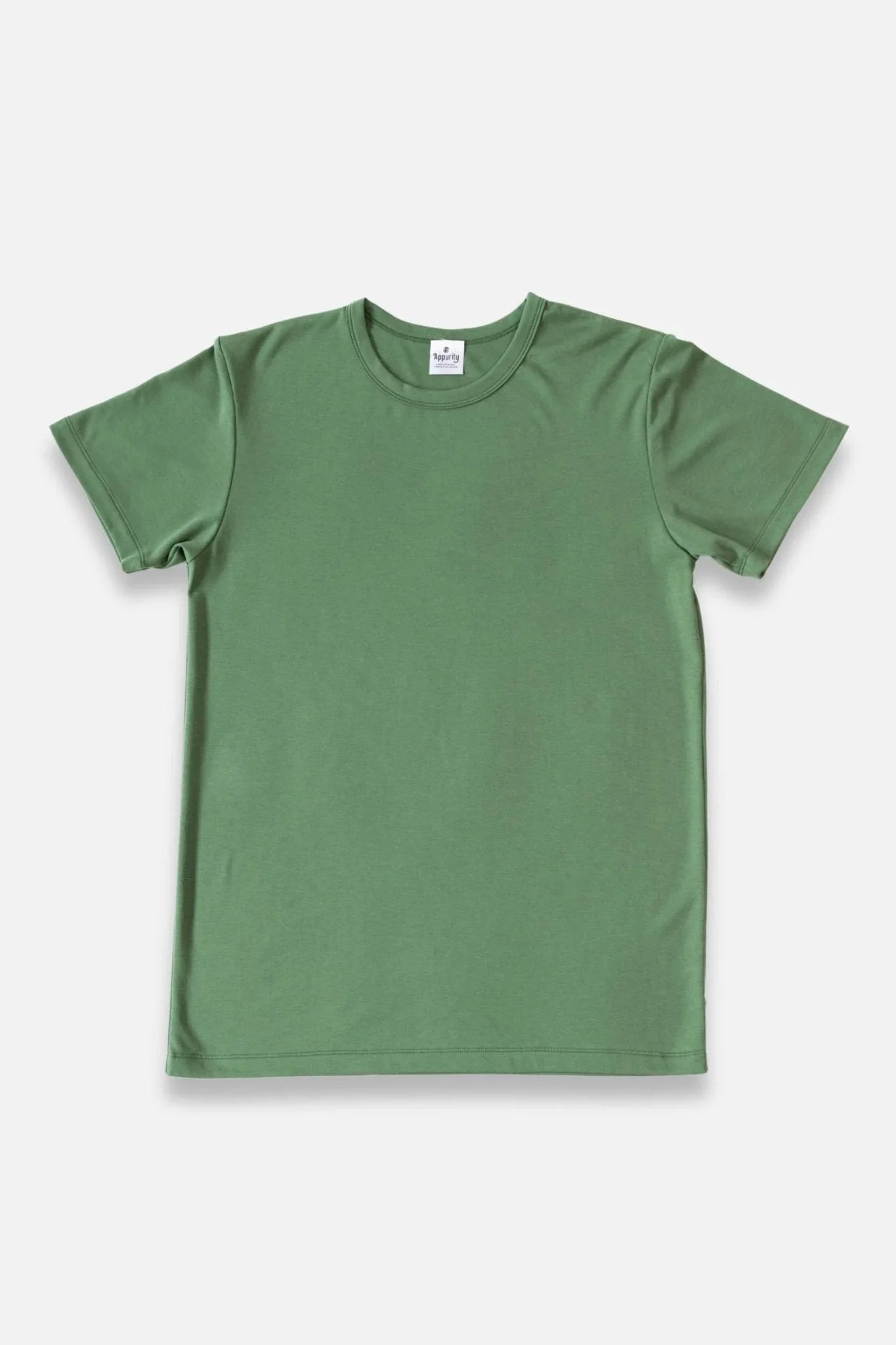 Men's green bamboo t-shirt short sleeve on white background