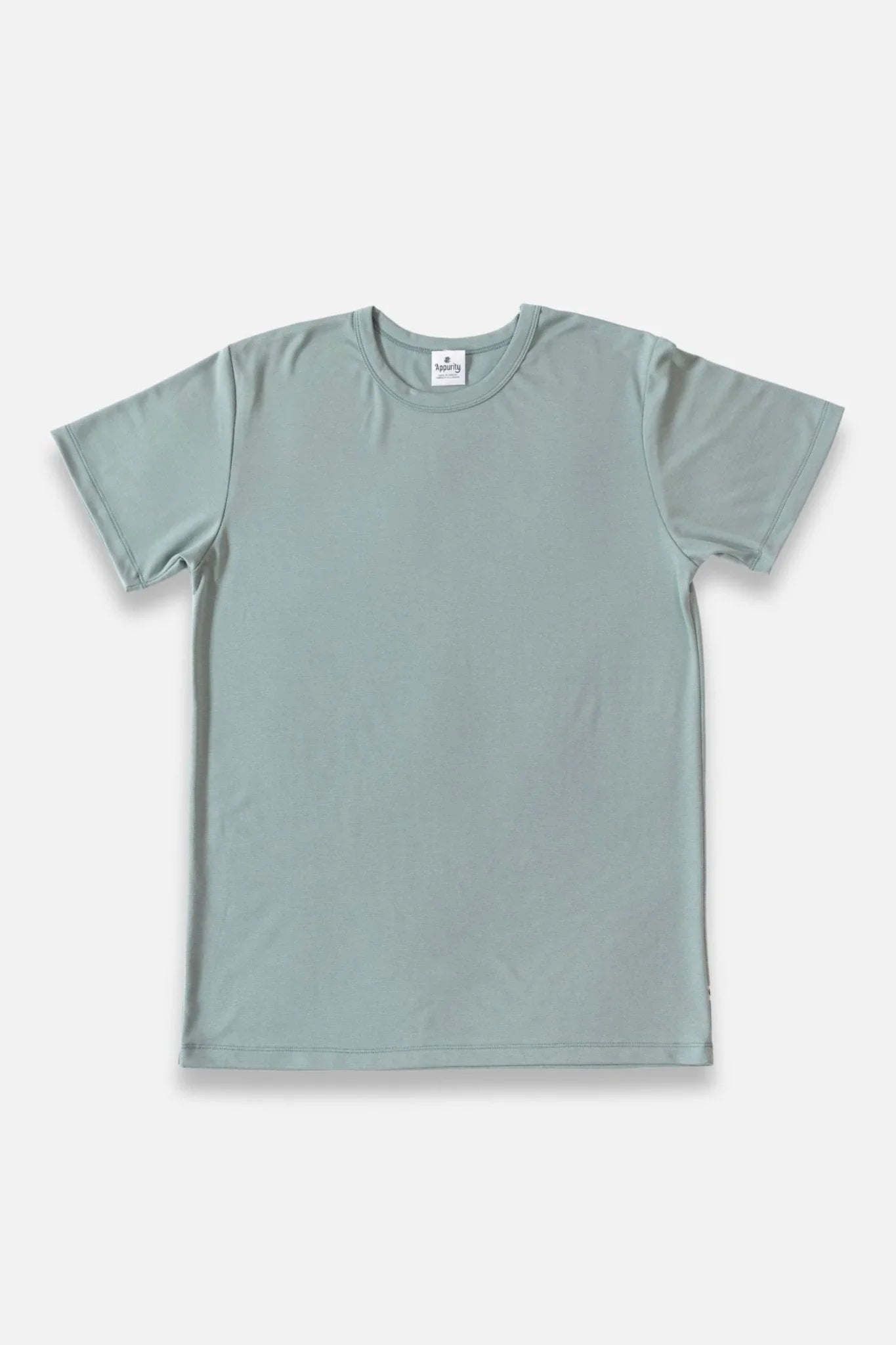 Men's light green bamboo T-shirt with short sleeves on white background