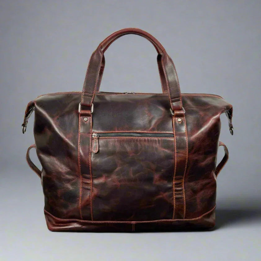Manhattan Luxury Leather Travel Duffle Bag