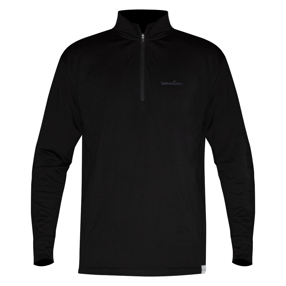 Woolove Apparel Men's 100% Merino Wool 1/4 Zip Baselayer Pullover 190 GSM - Midweight