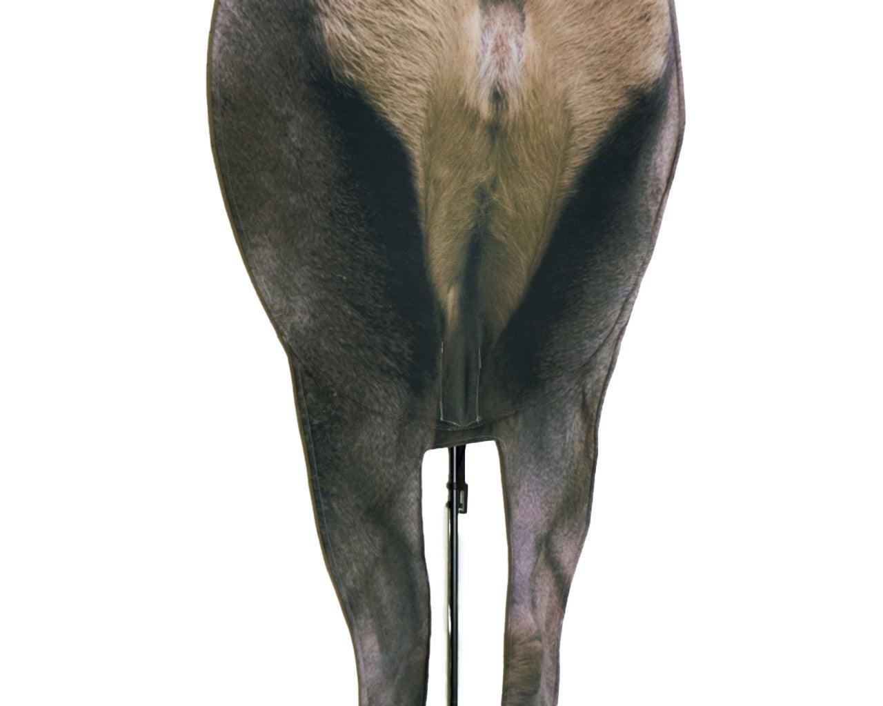 Elk rear decoy with realistic fur pattern and leg details for hunting camouflage