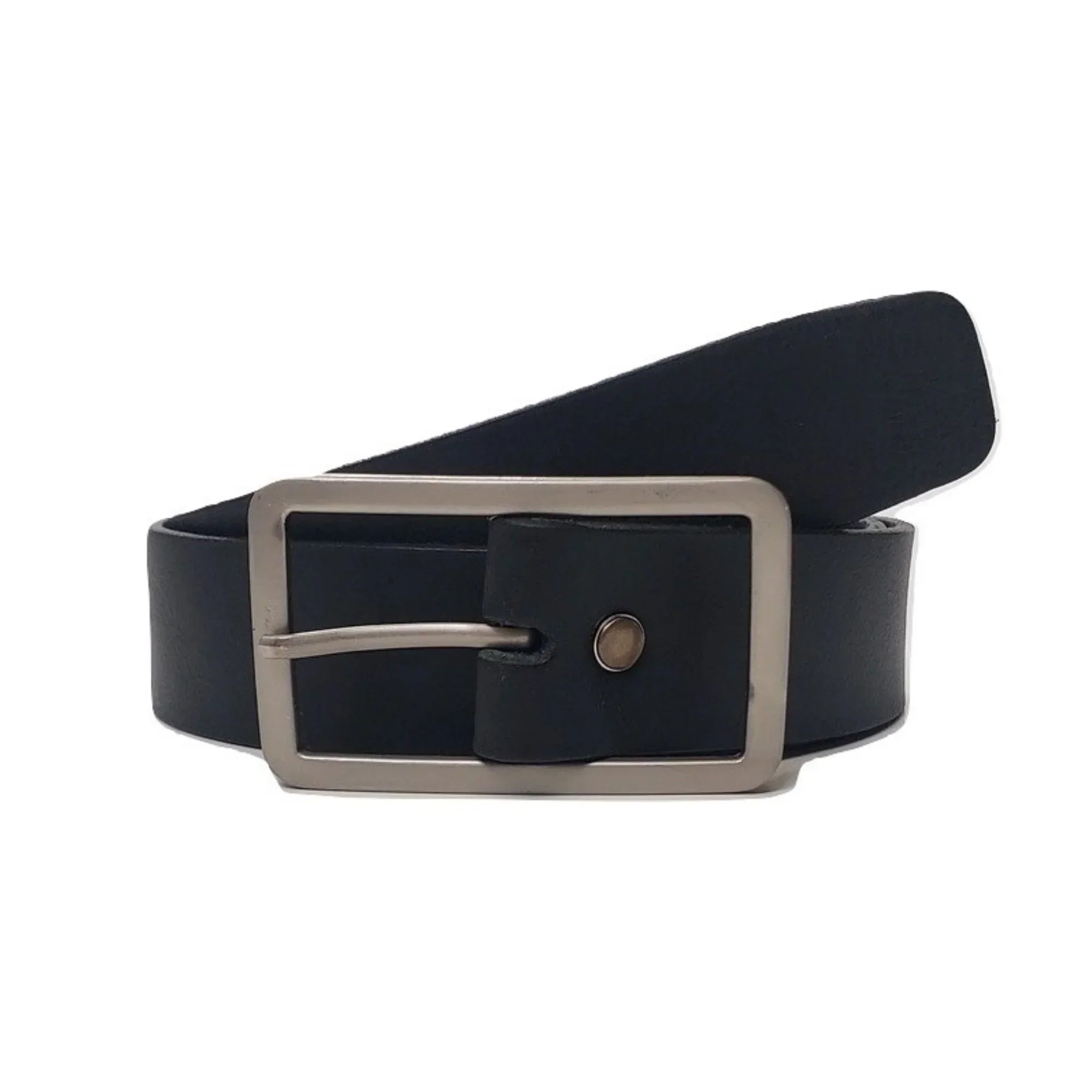 Nab Leather Lucille - Cognac Leather Dress Belt with Rectangle Buckle - Made in Canada