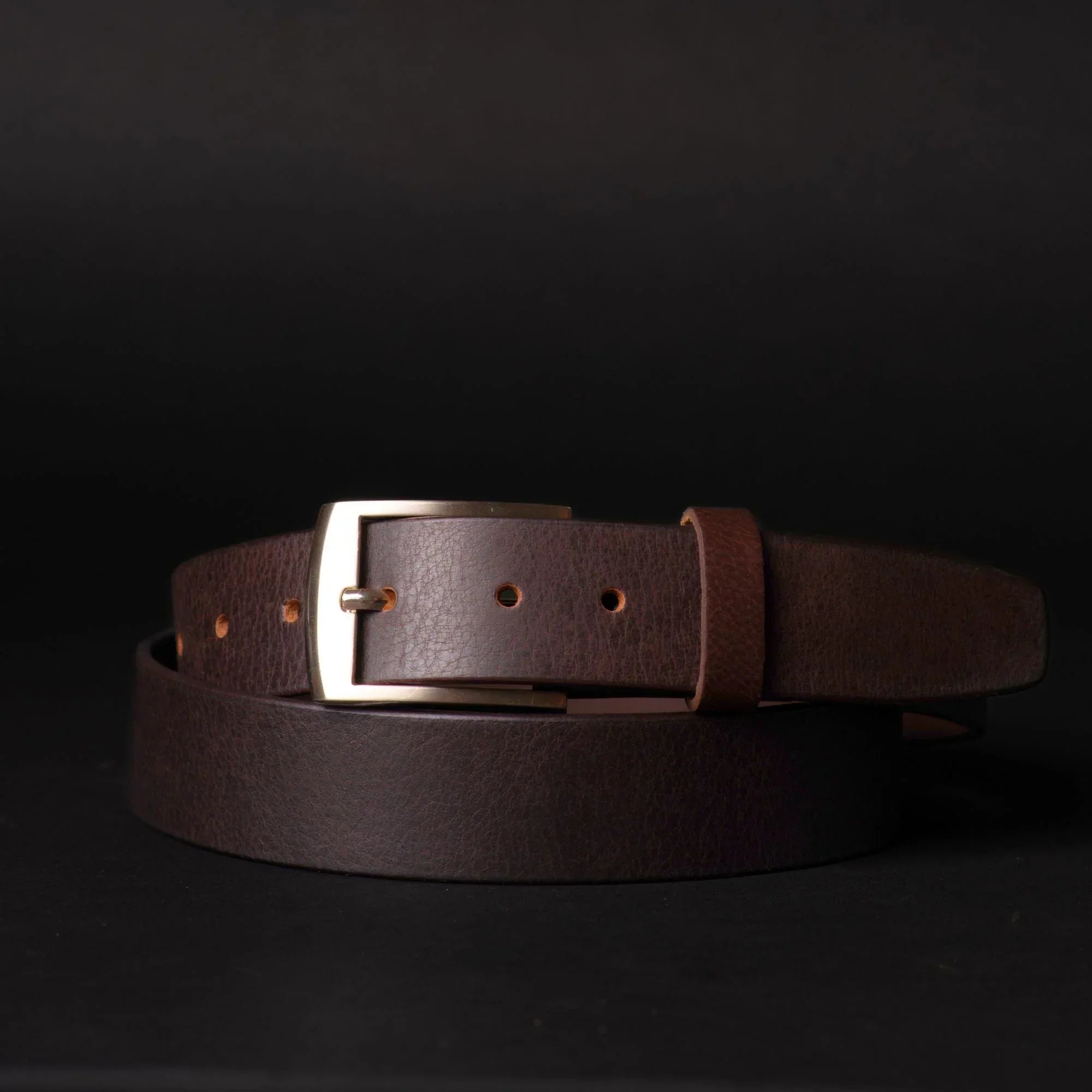 Nab Leather The Crest Belt - Slim Brown 100% Full-Grain Leather Belt