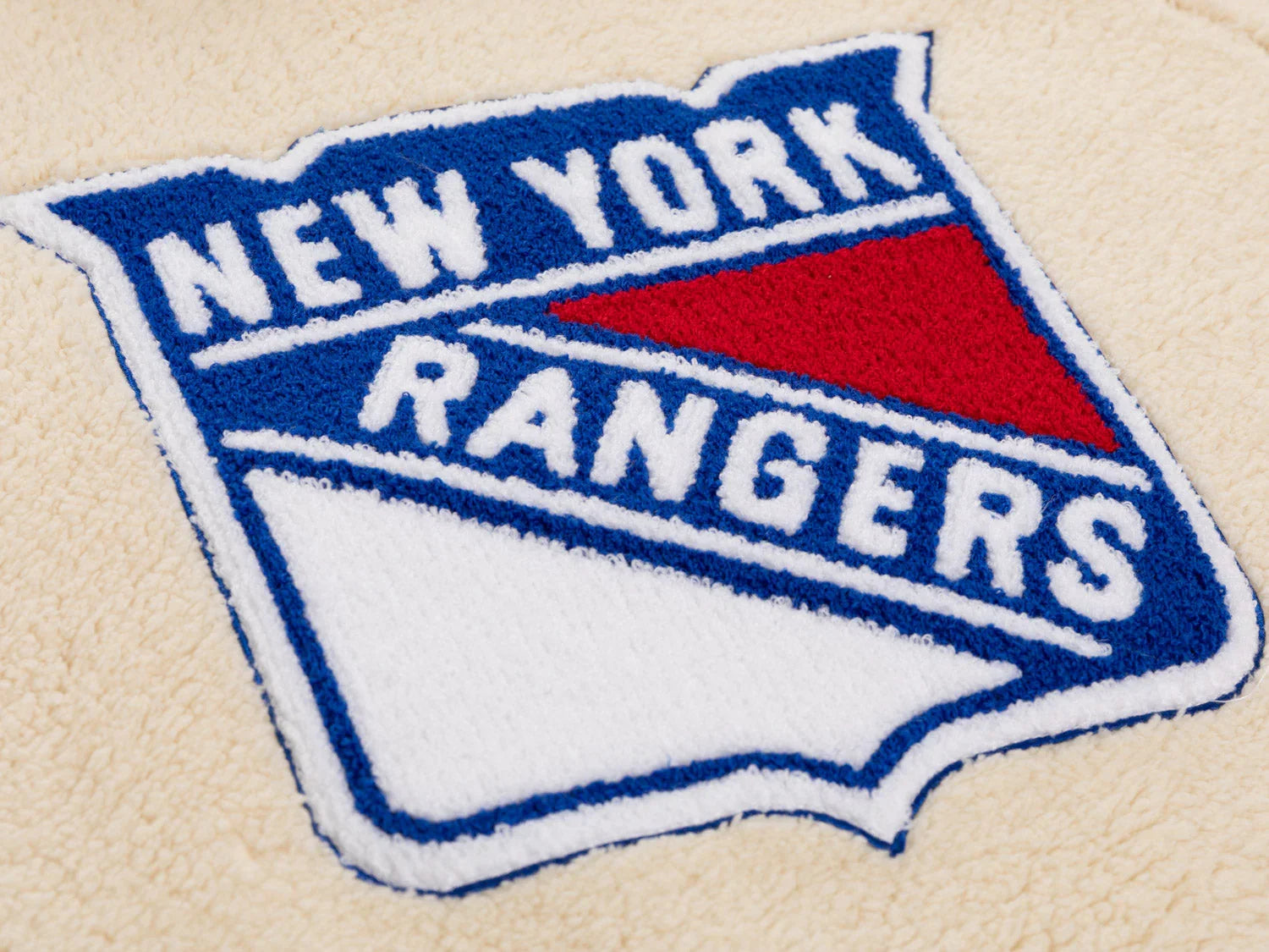 New York Rangers Sherpa fleece with large embroidered logo patch detail