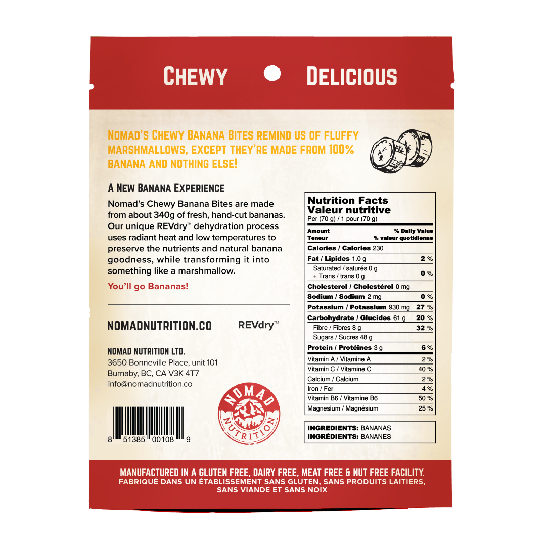 Nomad Nutrition Chewy Banana Bites