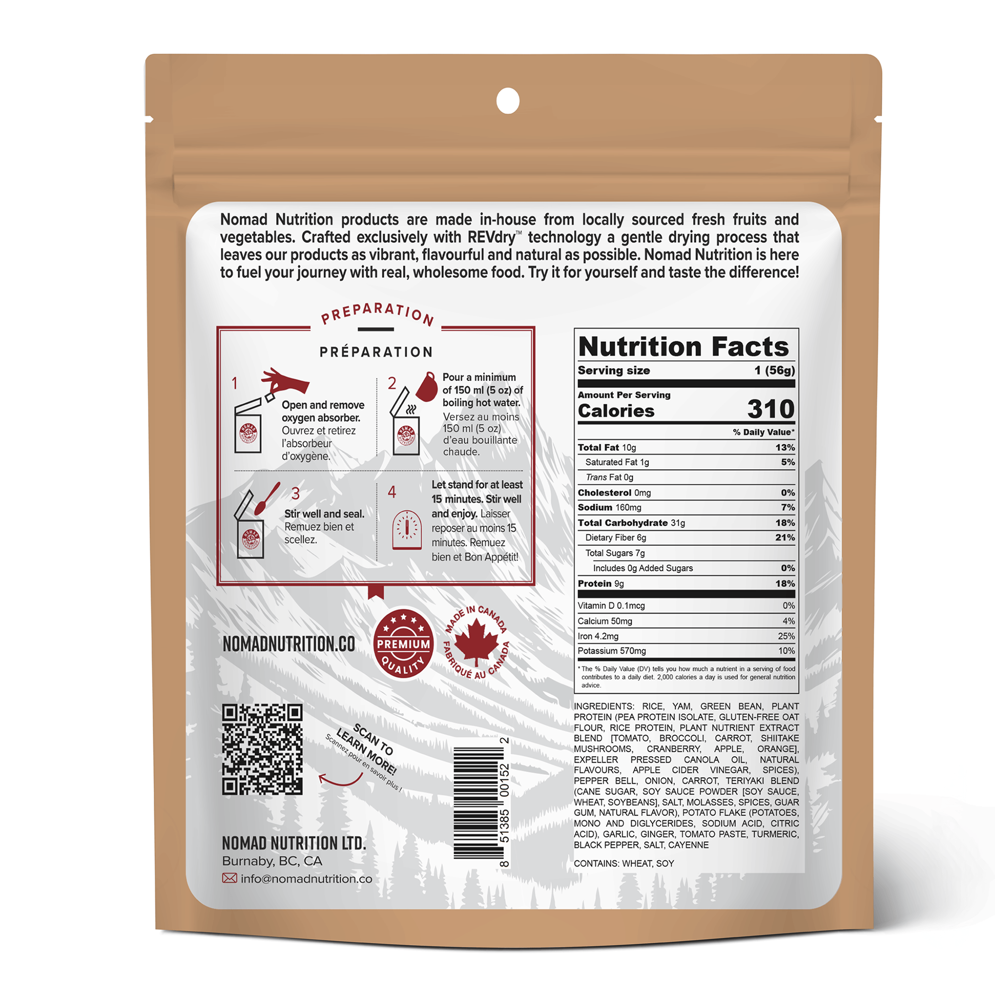Nomad Nutrition Chick'n Teriyaki Bowl - 56 g