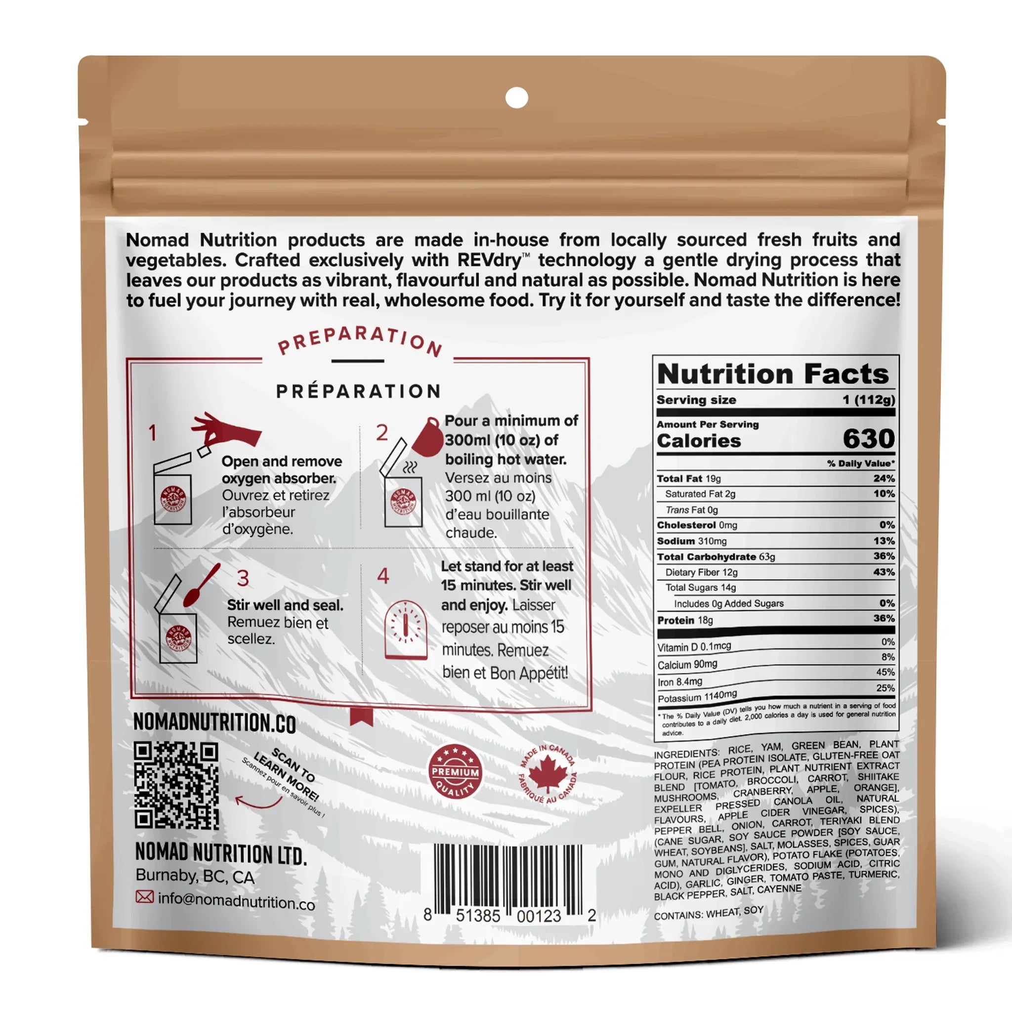 Nomad Nutrition Chick'n Teriyaki Bowl