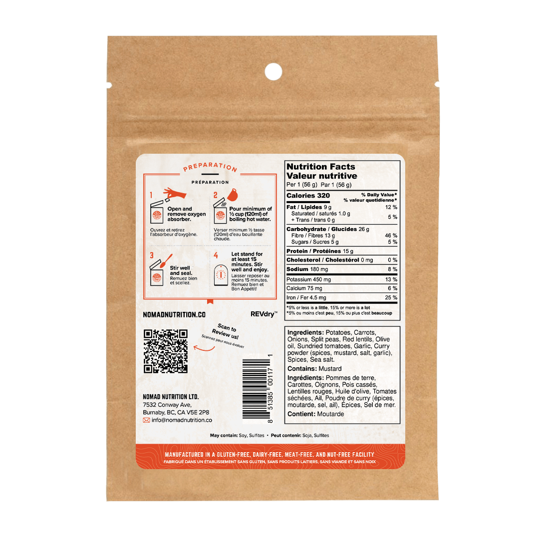Nomad Nutrition Indian Red Lentil Stew - Half Portion