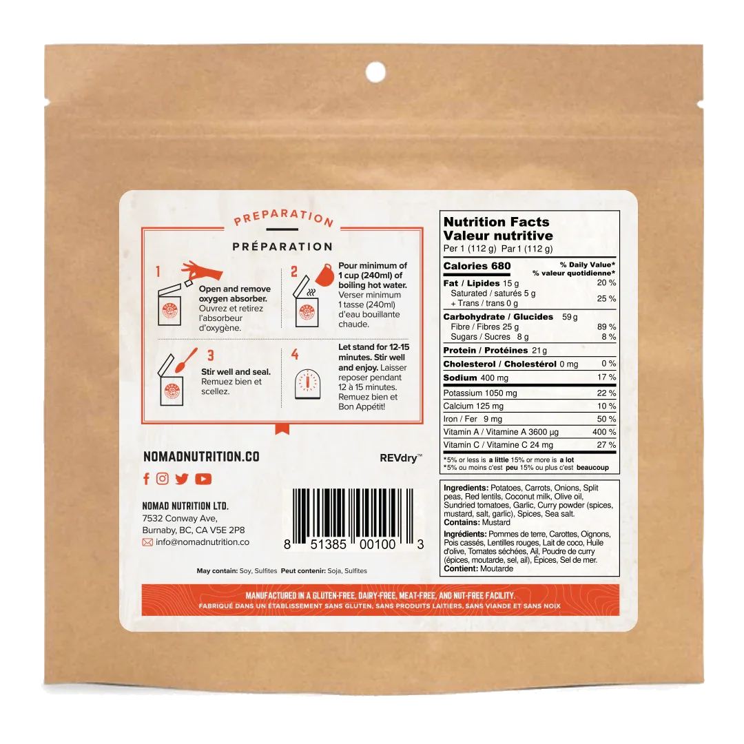 Nomad Nutrition Indian Red Lentil Stew