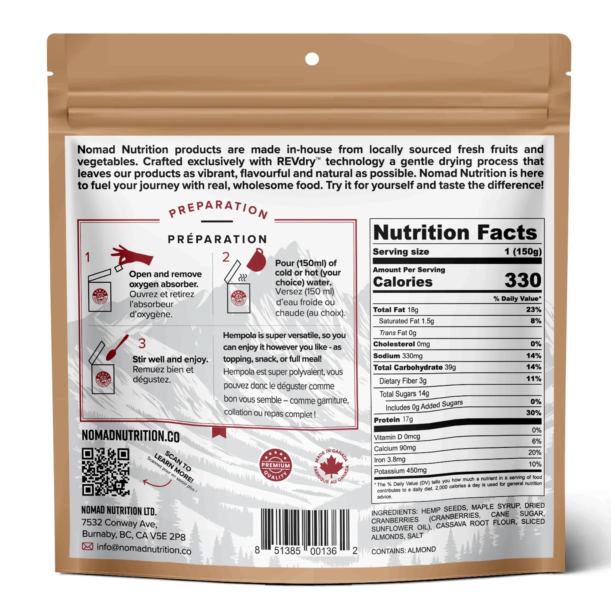 Nomad Nutrition Westcoast Hempola - Original cereal