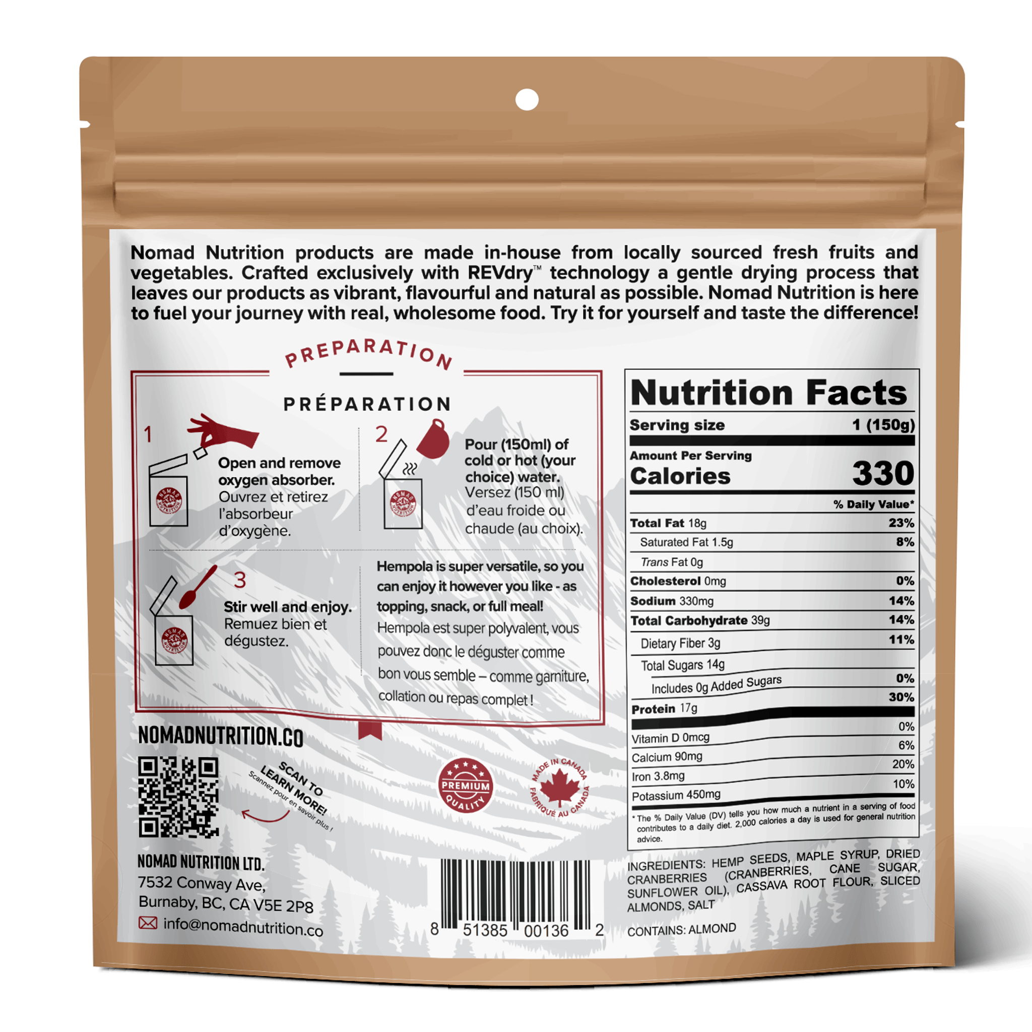 Nomad Nutrition Westcoast Hempola - Original cereal