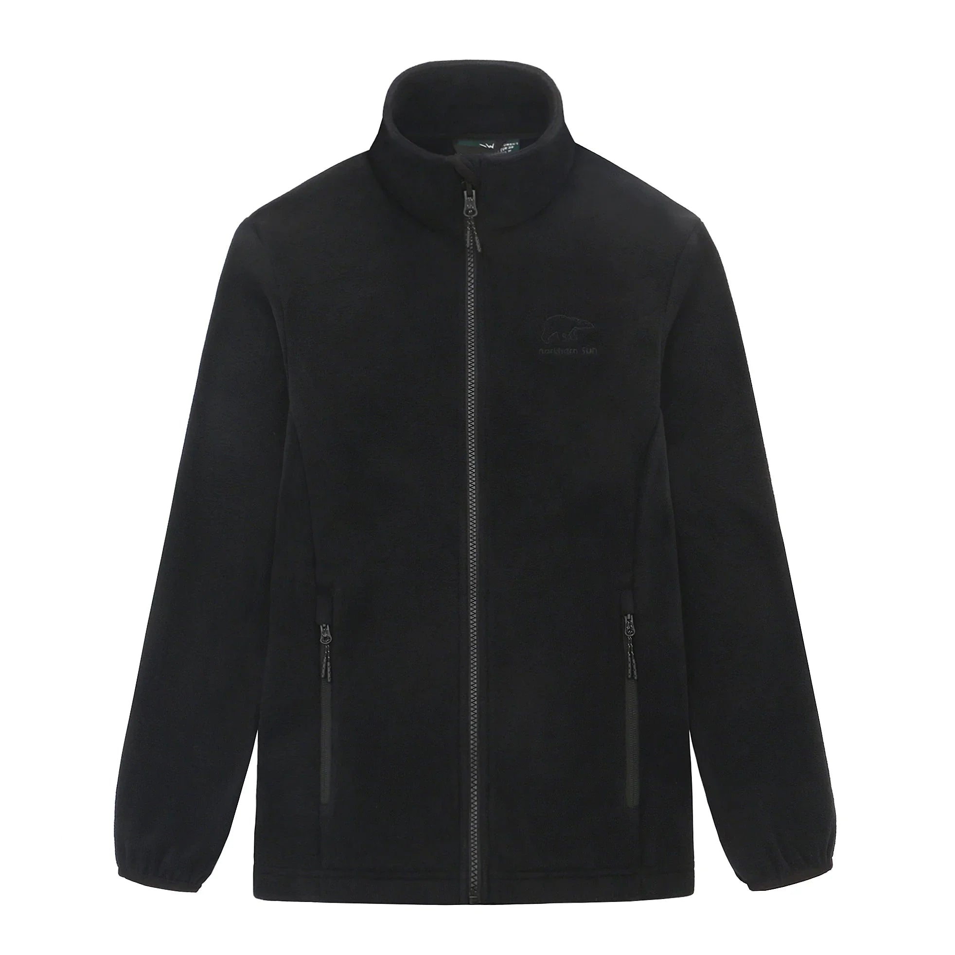 Northern Sun women's black 3-in-1 fleece jacket with zip pockets and high collar