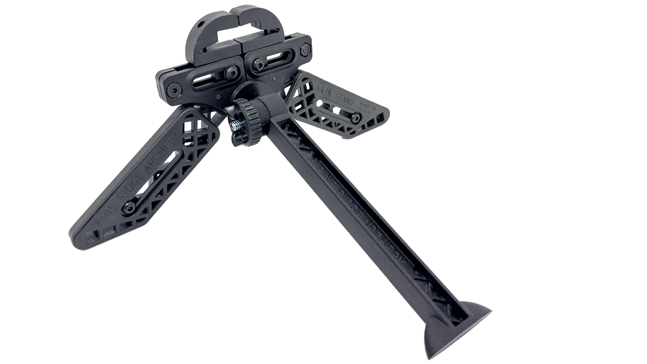 Pine Ridge Archery Kwik Stand tripod bow support with black adjustable legs