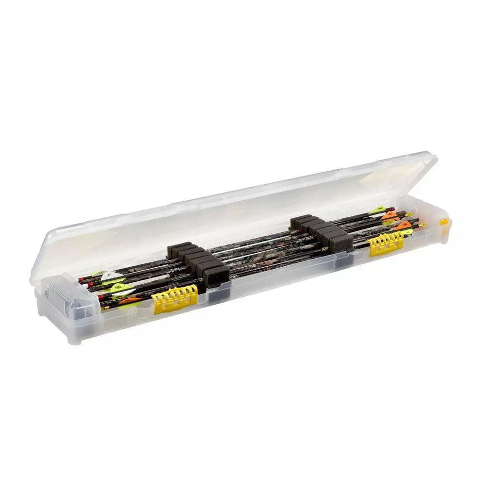 Plano Archery Bow Max Compact Arrow Case with arrows, clear hard plastic, yellow holders