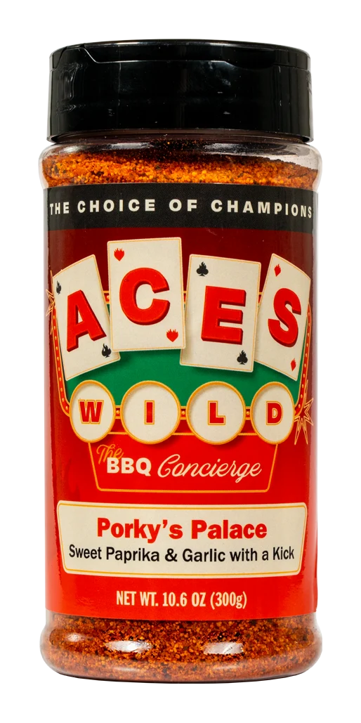 Aces Wild BBQ Porky's Palace pork rub seasoning for ribs pulled pork chicken shrimp and steak