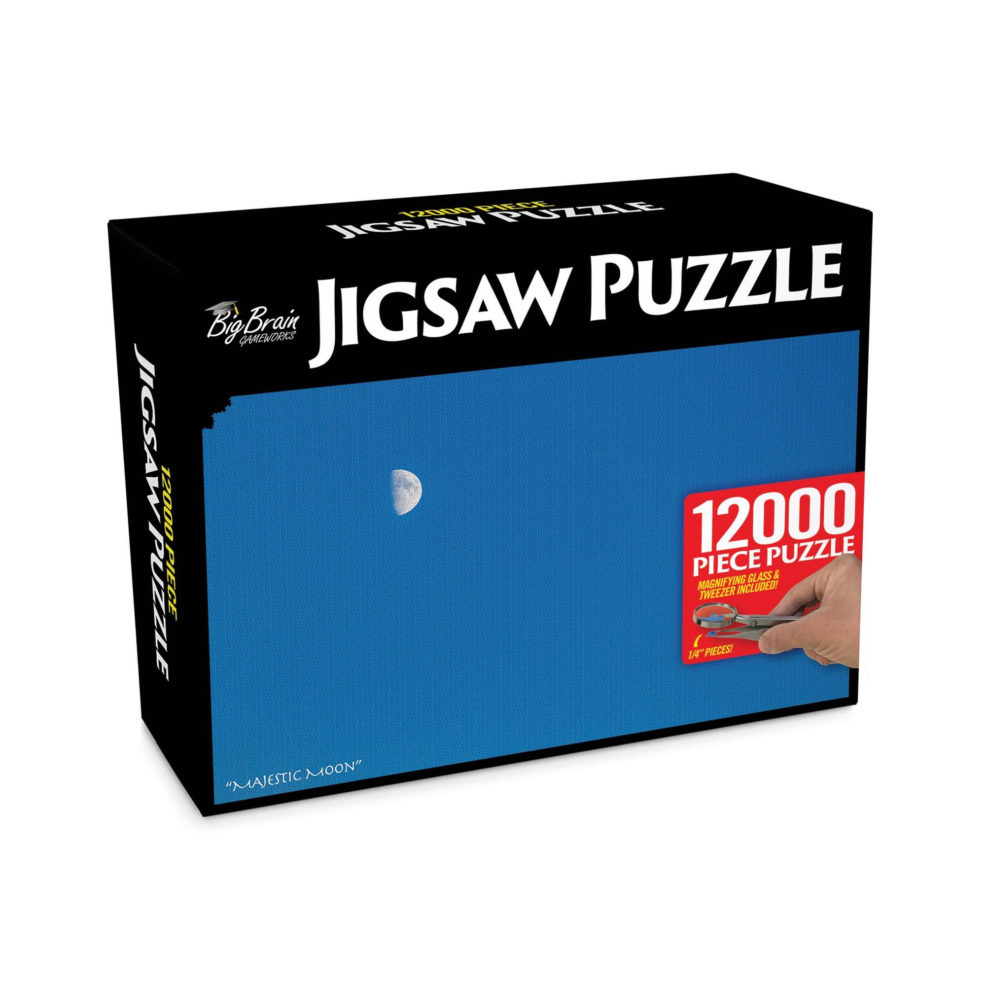12000 piece Majestic Moon jigsaw puzzle box with a blue sky and moon image