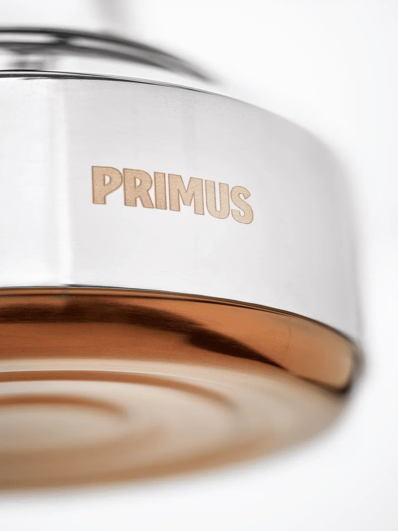 Primus stainless steel pot base with copper coating close-up