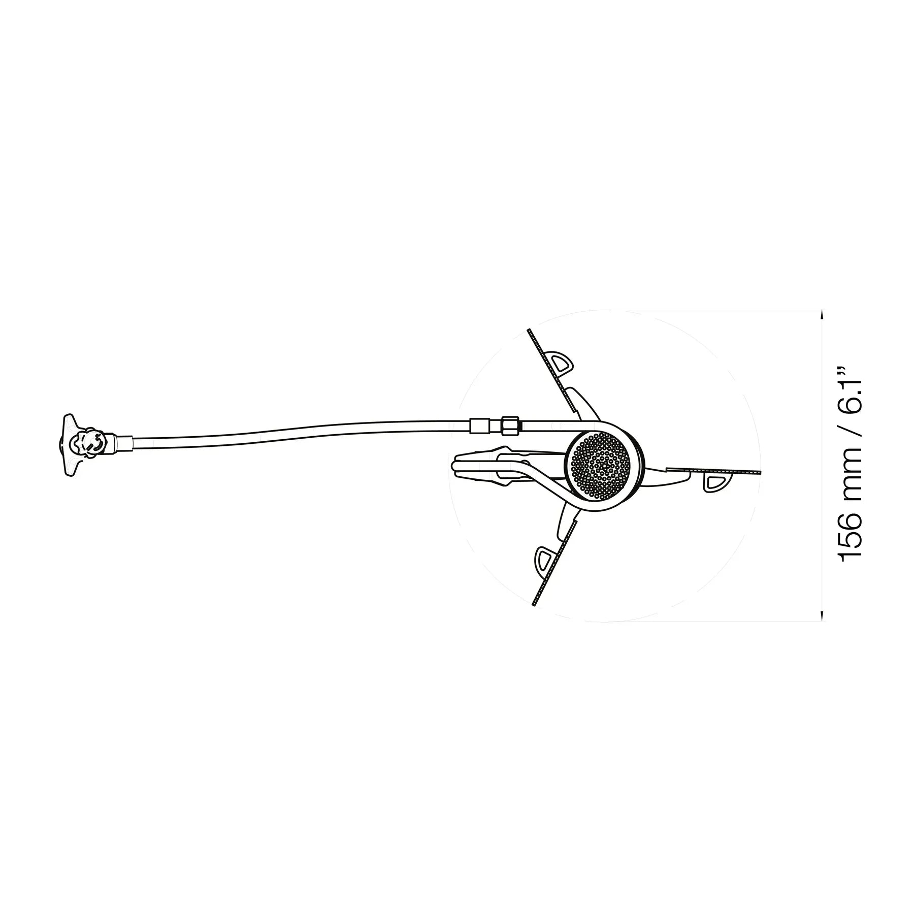 Express Spider camping stove top view with 156 mm diameter measurement