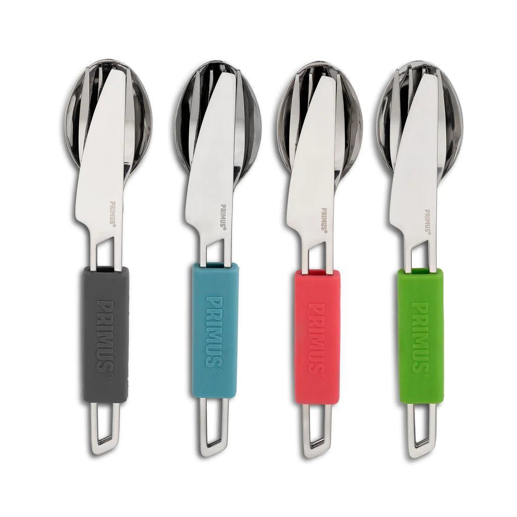 Primus leisure cutlery sets with colored handles for outdoor camping and hiking