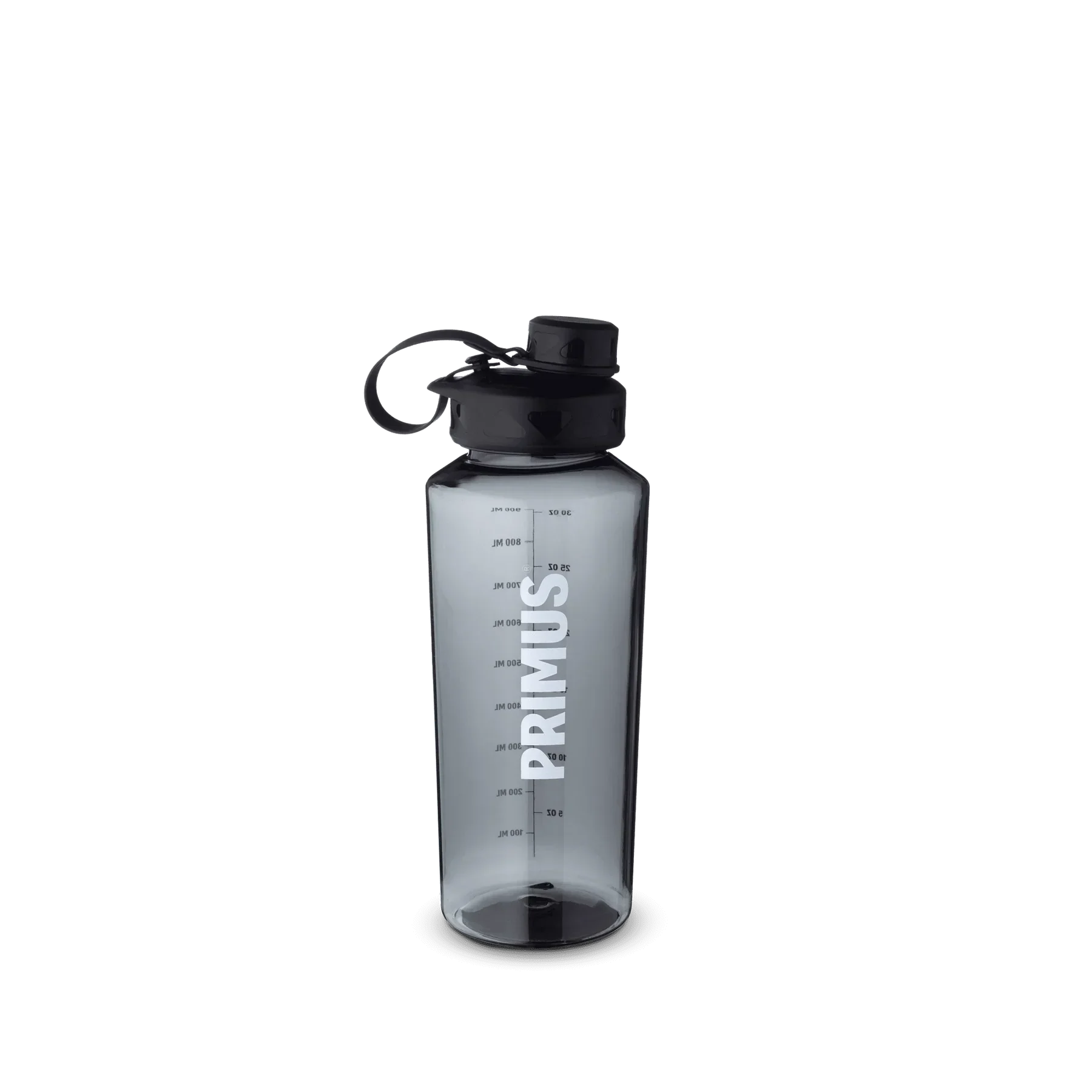 Primus Trailbottle Tritan black water bottle with measuring scale and loop cap