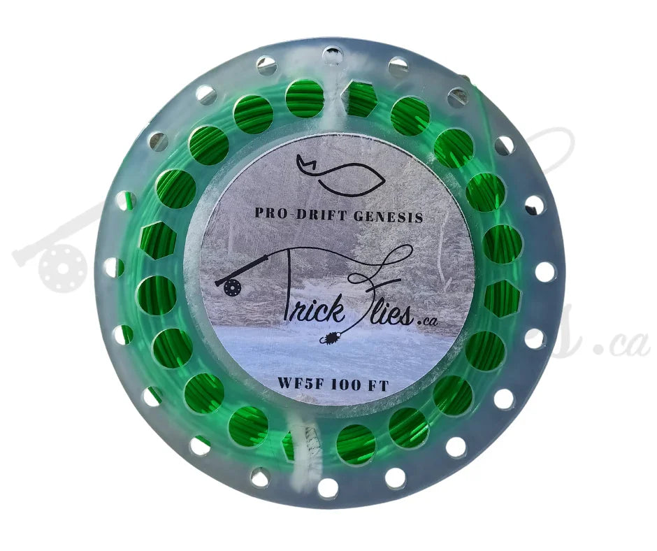 Pro-Drift Genesis weight forward floating fly fishing line spool in olive green