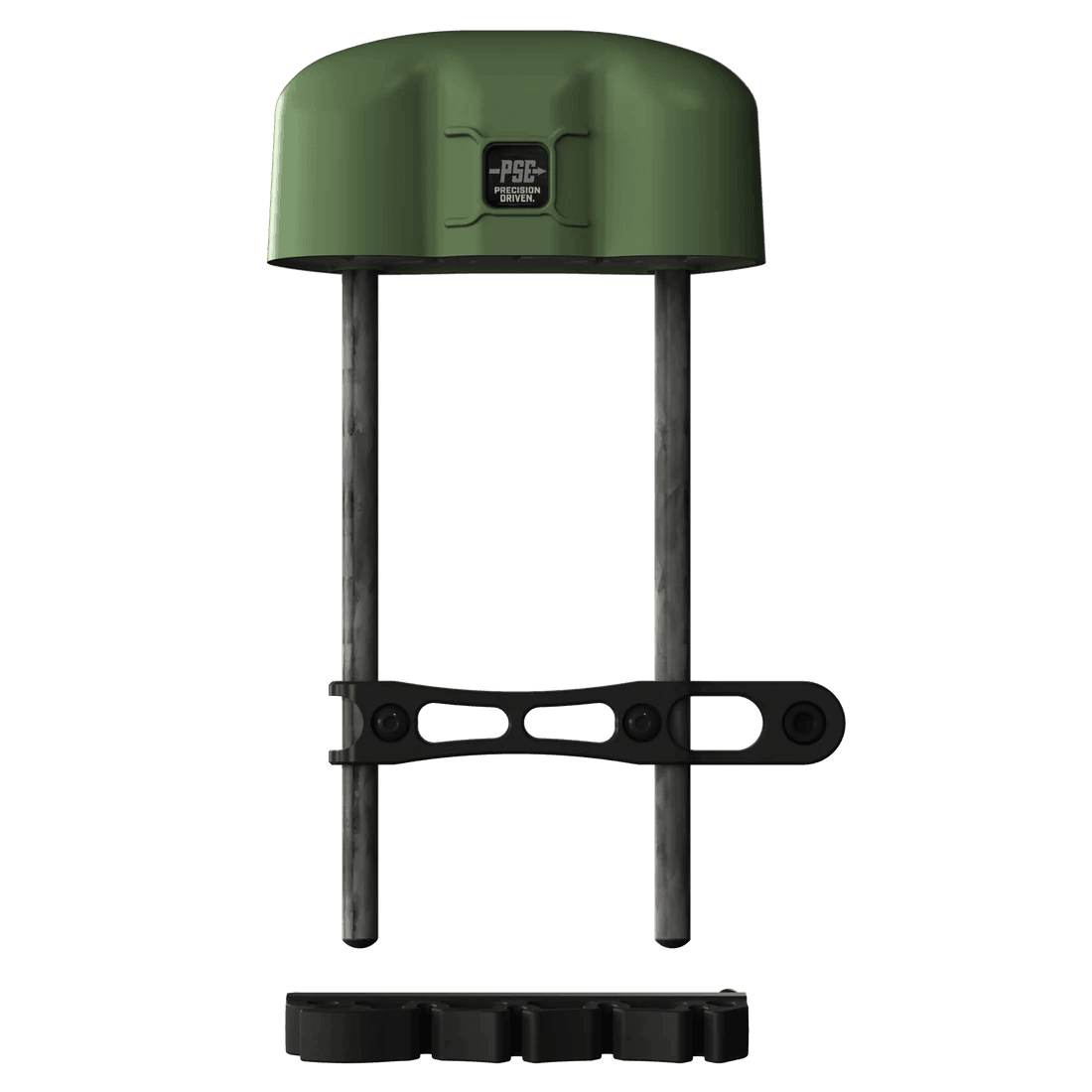 PSE Archery two-piece bow quiver with green hood and carbon rods, outdoor gear