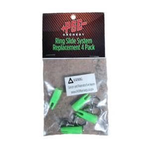PSE Archery Fishstick ring slide system replacement 4 pack with green parts in package