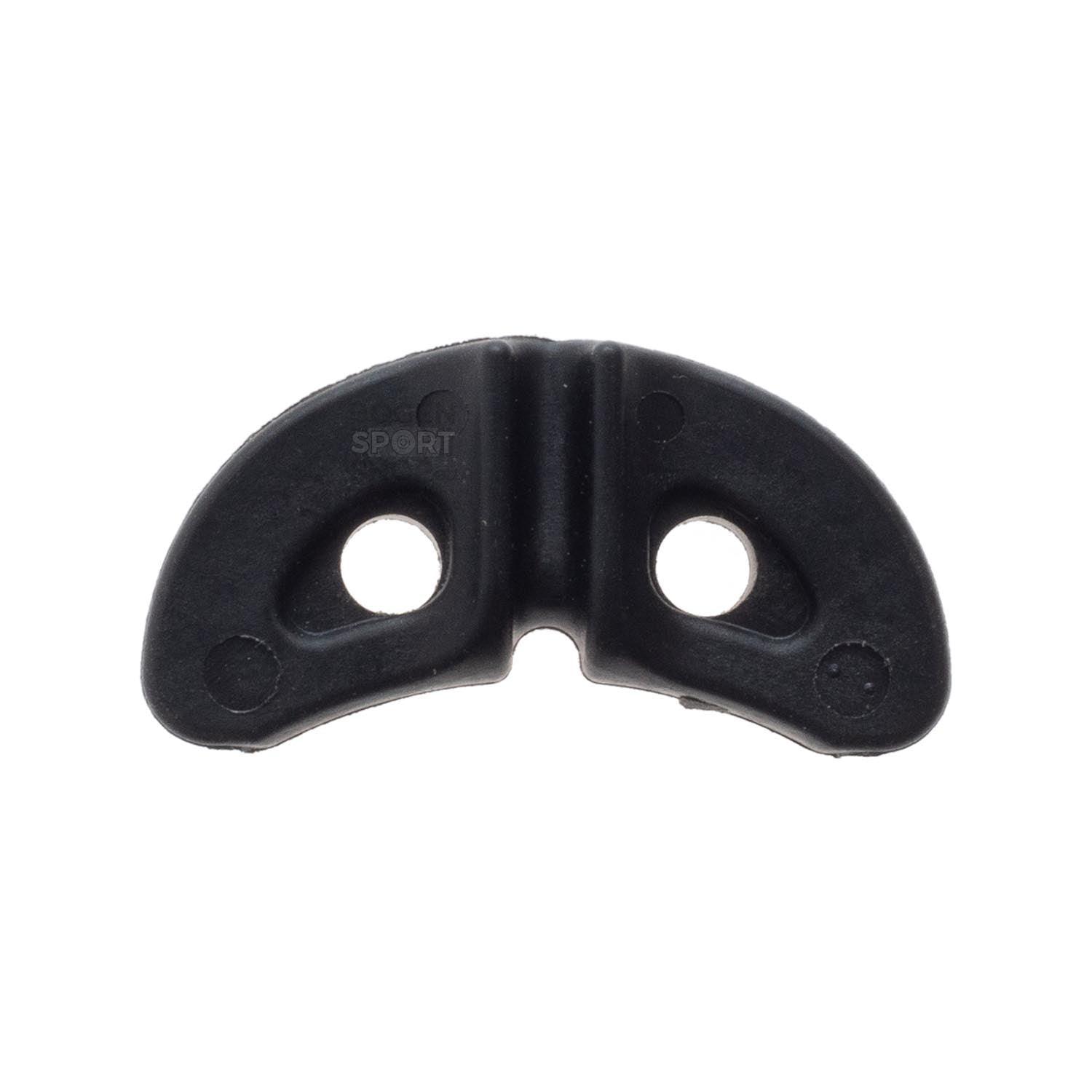 Black PSE Archery splitter halfmoon drilled plastic accessory on white background