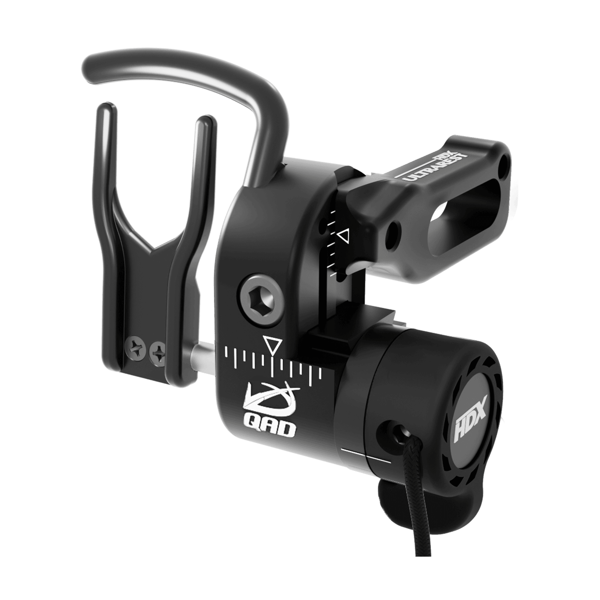 QAD Ultrarest HDX black arrow rest for bows with adjustment markings