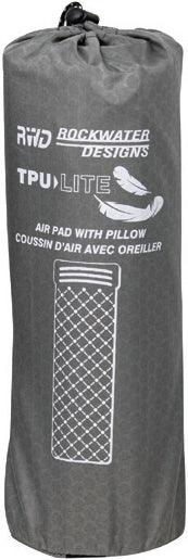 Rockwater Designs TPU Lite air pad with pillow in grey carry bag for camping